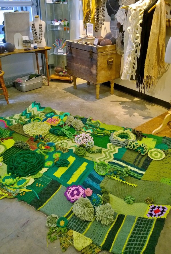 Green wall yarnbombing